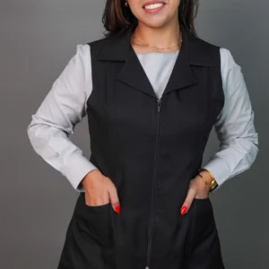 Jaleco Bi-Stretch Zíper Preto