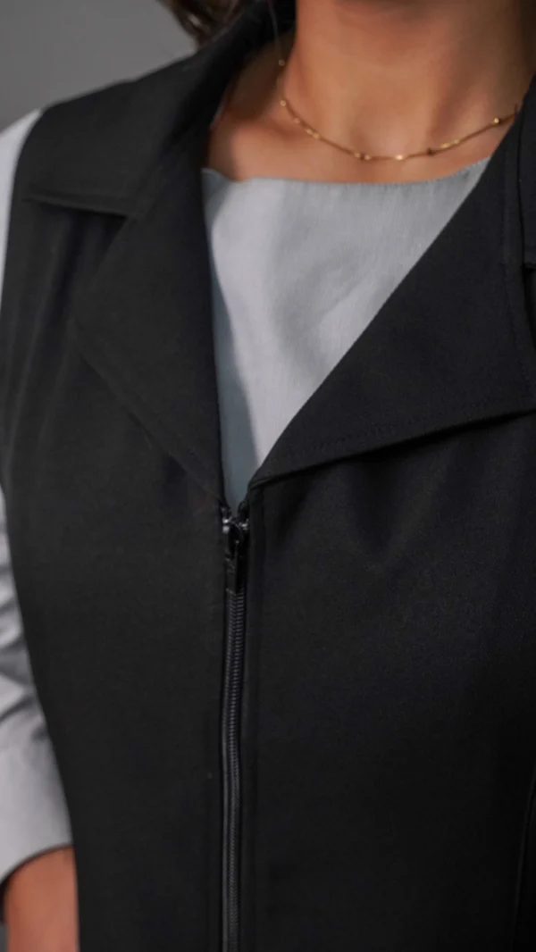 Jaleco Bi-Stretch Zíper Preto - Image 3